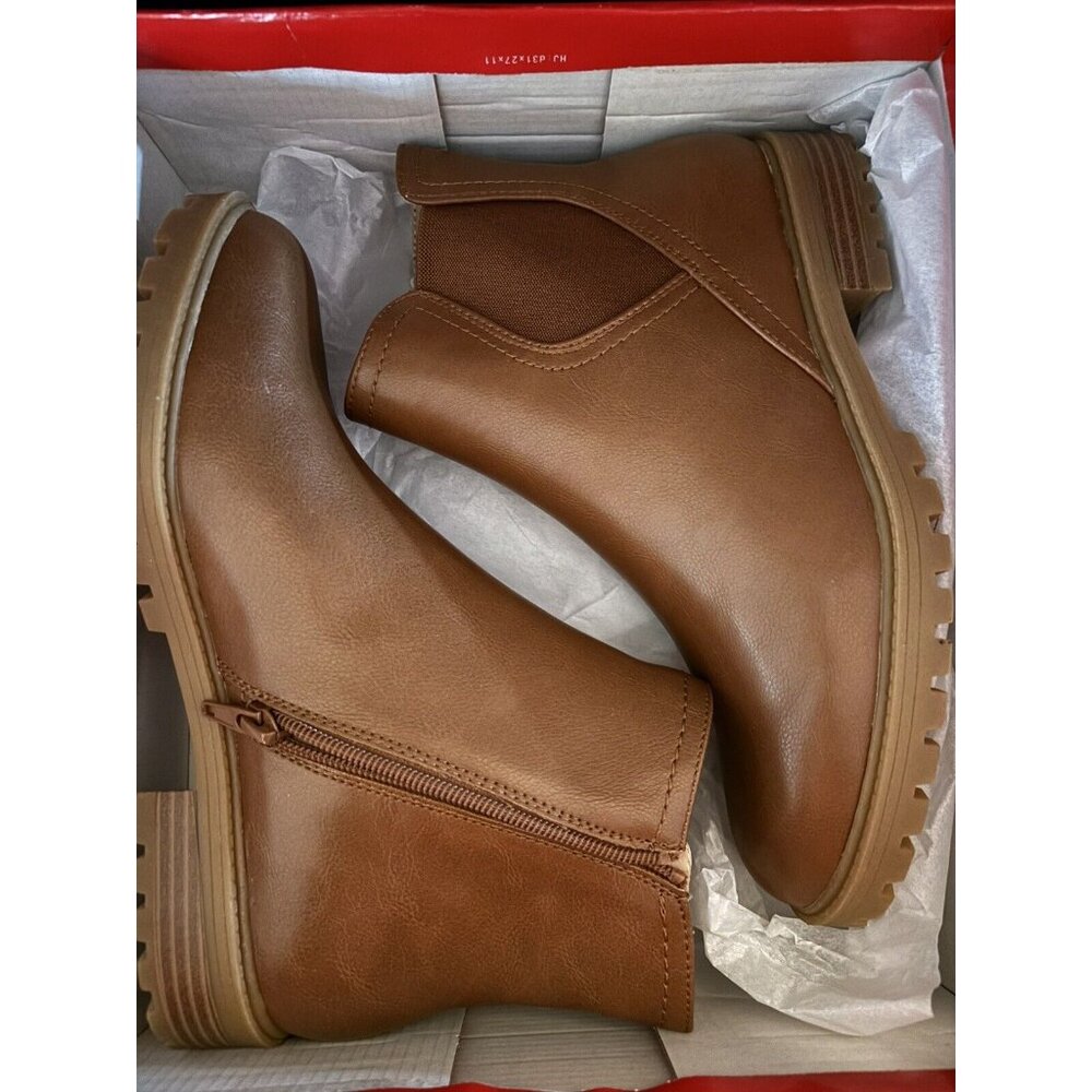 Wonderly Hiro Ankle Boots Women's 8 Brown Cognac Slip-On Fall Winter